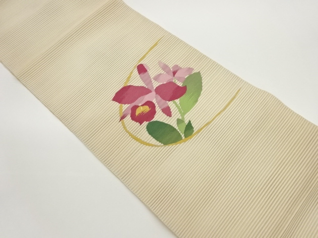 JAPANESE KIMONO / ROSE TSUZURIE HANA-BA PATTERN ORIGIDASHI NAGOYA OBI